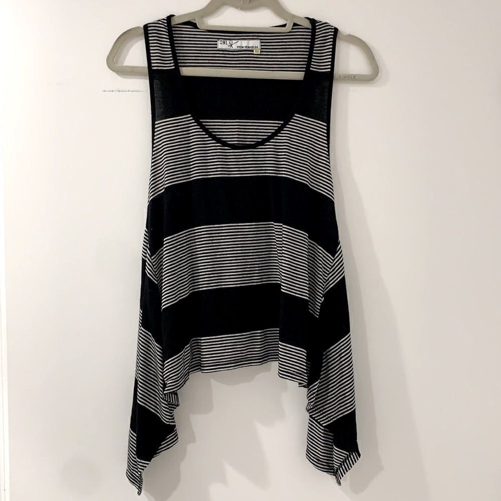 Swing black white striped tank top